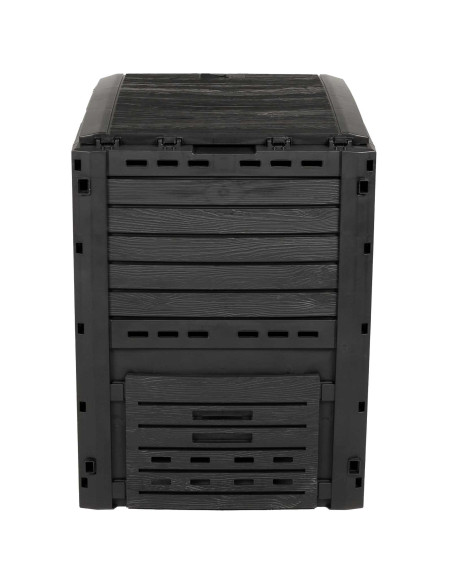 Compostiera da giardino Nero 59,5 x 60 x 81,5 cm 280 l 100% PP