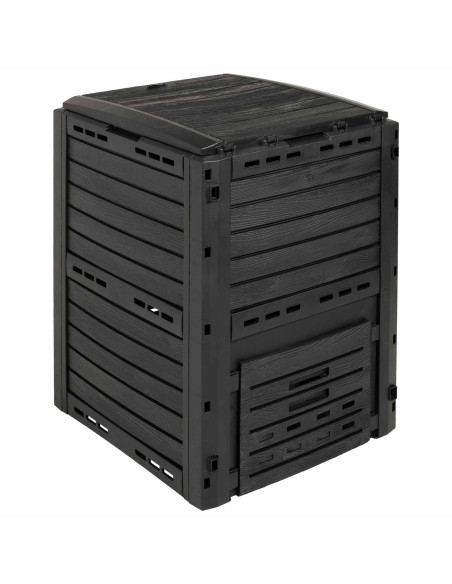 Compostiera da giardino Nero 59,5 x 60 x 81,5 cm 280 l 100% PP