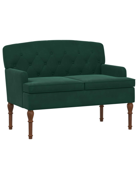 Loveseat con bottoni imbottiti Verde Scuro 111 x 65 x 79 cm