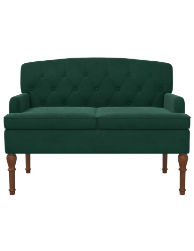 Loveseat con bottoni imbottiti Verde Scuro 111 x 65 x 79 cm