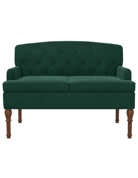 Loveseat con bottoni imbottiti Verde Scuro 111 x 65 x 79 cm