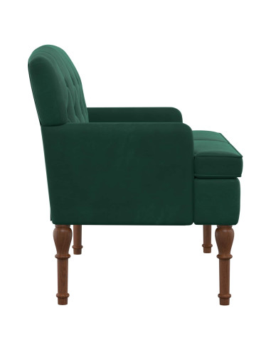 Loveseat con bottoni imbottiti Verde Scuro 111 x 65 x 79 cm