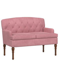 Loveseat con bottoni imbottiti Rosa 111 x 65 x 79 cm Velluto 2