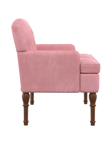 Loveseat con bottoni imbottiti Rosa 111 x 65 x 79 cm Velluto
