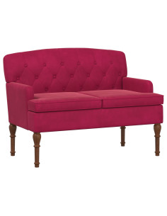 Loveseat con bottoni imbottiti Rosso Vino 111 x 65 x 79 cm 2