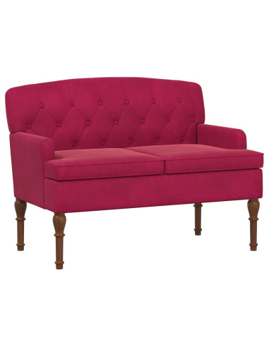 Loveseat con bottoni imbottiti Rosso Vino 111 x 65 x 79 cm