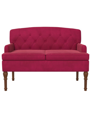 Loveseat con bottoni imbottiti Rosso Vino 111 x 65 x 79 cm
