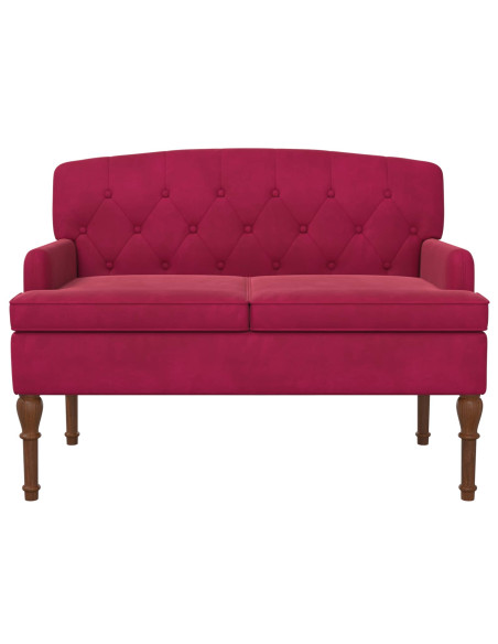 Loveseat con bottoni imbottiti Rosso Vino 111 x 65 x 79 cm