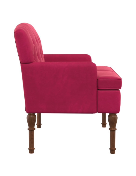 Loveseat con bottoni imbottiti Rosso Vino 111 x 65 x 79 cm