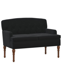 Loveseat con bottoni imbottiti Nero 111 x 65 x 79 cm Velluto 2