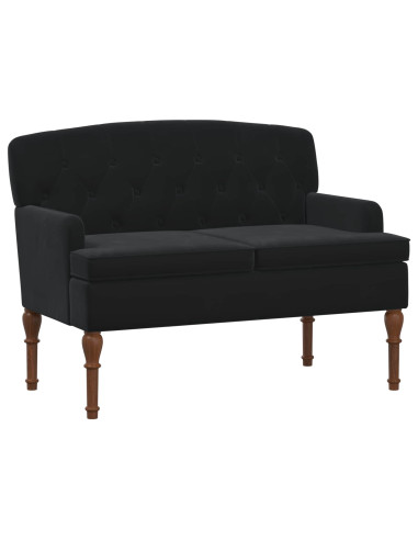 Loveseat con bottoni imbottiti Nero 111 x 65 x 79 cm Velluto