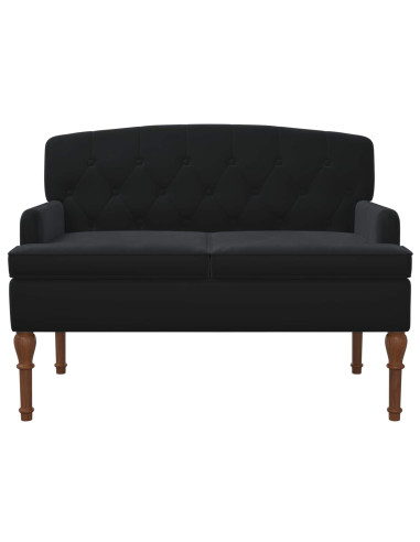 Loveseat con bottoni imbottiti Nero 111 x 65 x 79 cm Velluto