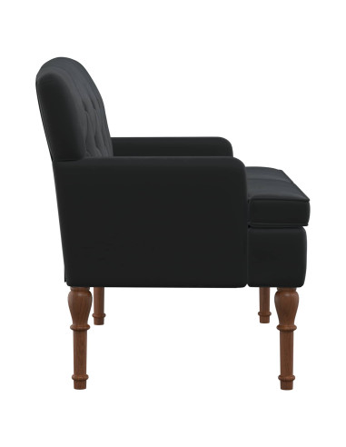 Loveseat con bottoni imbottiti Nero 111 x 65 x 79 cm Velluto
