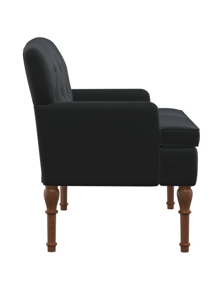 Loveseat con bottoni imbottiti Nero 111 x 65 x 79 cm Velluto