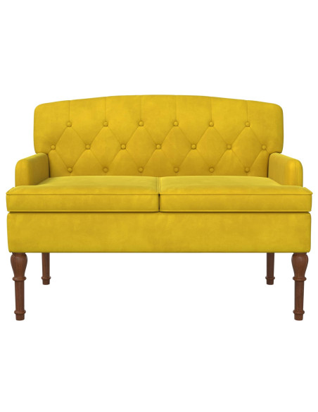 Loveseat con bottoni imbottiti Giallo Chiaro 111 x 65 x 79 cm