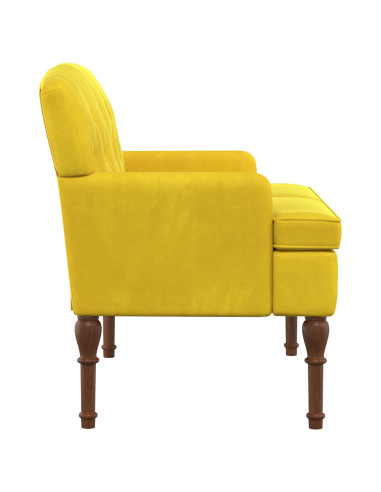 Loveseat con bottoni imbottiti Giallo Chiaro 111 x 65 x 79 cm