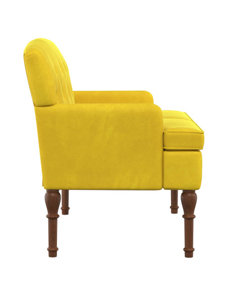 Loveseat con bottoni imbottiti Giallo Chiaro 111 x 65 x 79 cm