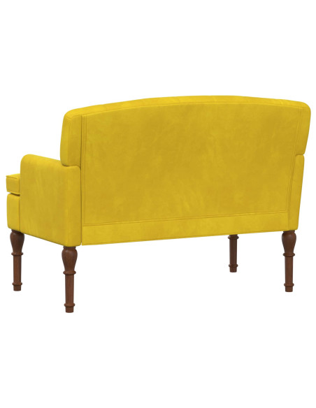 Loveseat con bottoni imbottiti Giallo Chiaro 111 x 65 x 79 cm