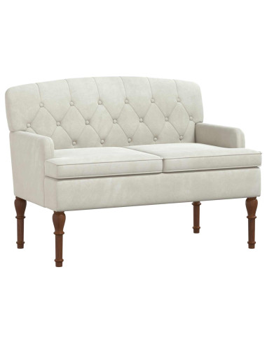 Loveseat con bottoni imbottiti Crema 111 x 65 x 79 cm Velluto