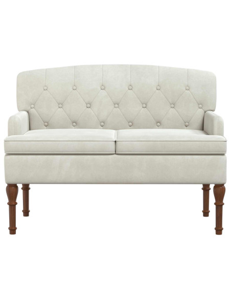 Loveseat con bottoni imbottiti Crema 111 x 65 x 79 cm Velluto