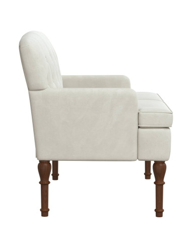 Loveseat con bottoni imbottiti Crema 111 x 65 x 79 cm Velluto