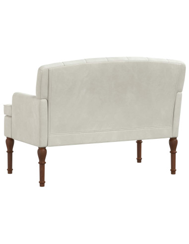 Loveseat con bottoni imbottiti Crema 111 x 65 x 79 cm Velluto