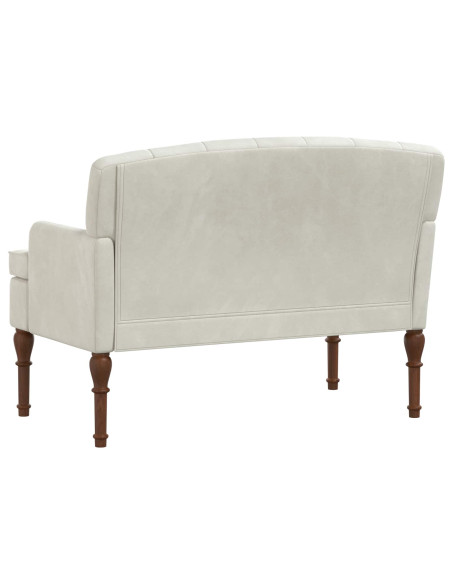 Loveseat con bottoni imbottiti Crema 111 x 65 x 79 cm Velluto