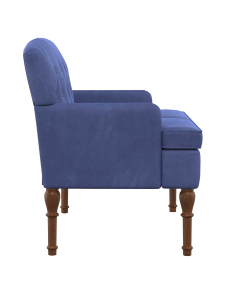 Loveseat con bottoni imbottiti Blu Polizia 111 x 65 x 79 cm