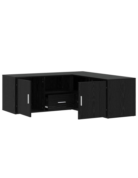 Mobile angolare con cassetto Rovere Nero 200 x 40 x 45 cm