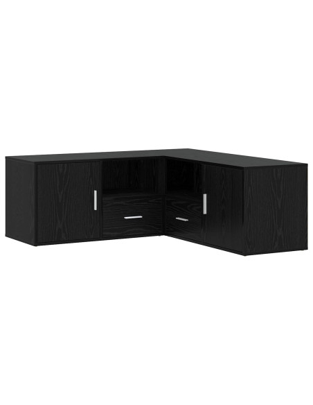 Mobile angolare con cassetto Rovere Nero 200 x 40 x 45 cm