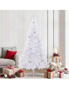 Albero di Natale artificiale Bianco 210 cm PVC e Acciaio