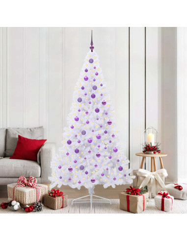 Albero di Natale artificiale Bianco 210 cm PVC e Acciaio