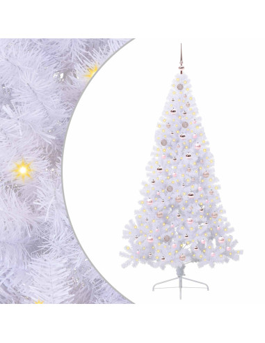 Albero di Natale artificiale Bianco 210 cm PVC e Acciaio
