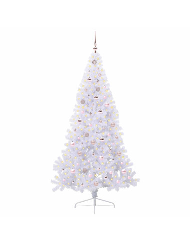 Albero di Natale artificiale Bianco 210 cm PVC e Acciaio