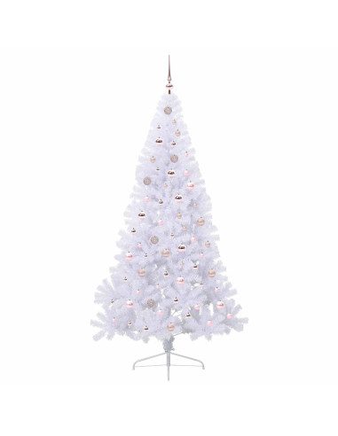Albero di Natale artificiale Bianco 210 cm PVC e Acciaio