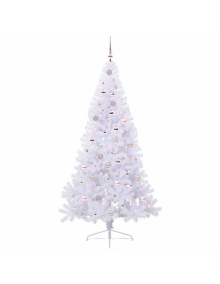 Albero di Natale artificiale Bianco 210 cm PVC e Acciaio