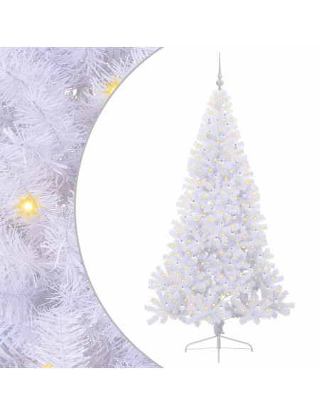 Albero di Natale artificiale Bianco 210 cm PVC e Acciaio