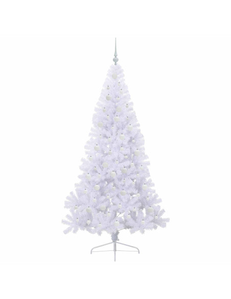 Albero di Natale artificiale Bianco 210 cm PVC e Acciaio