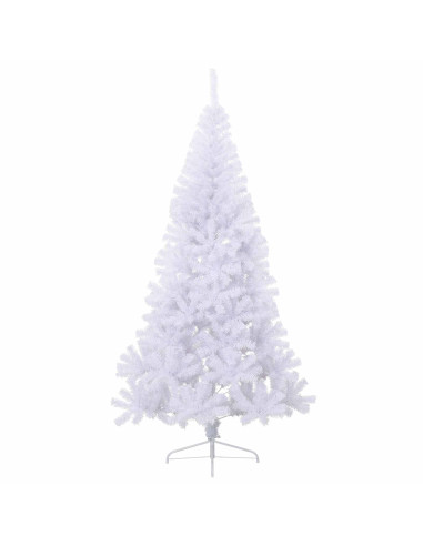 Albero di Natale artificiale Bianco 210 cm PVC e Acciaio