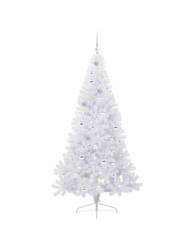 Albero di Natale artificiale Bianco 210 cm PVC e Acciaio