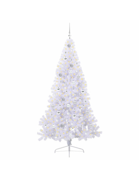 Albero di Natale artificiale Bianco 210 cm PVC e Acciaio