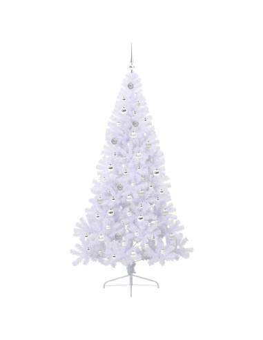Albero di Natale artificiale Bianco 210 cm PVC e Acciaio