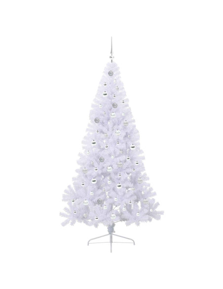 Albero di Natale artificiale Bianco 210 cm PVC e Acciaio