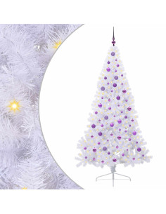 Albero di Natale artificiale Bianco 210 cm PVC e Acciaio 2