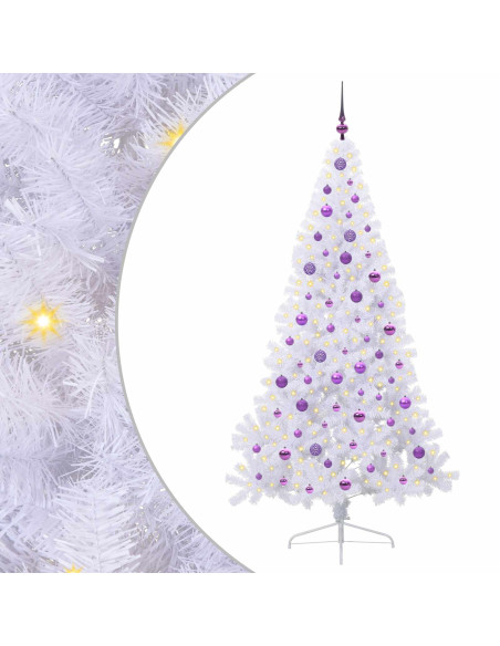 Albero di Natale artificiale Bianco 210 cm PVC e Acciaio