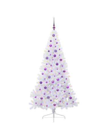 Albero di Natale artificiale Bianco 210 cm PVC e Acciaio