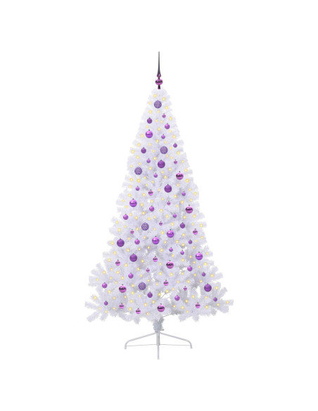 Albero di Natale artificiale Bianco 210 cm PVC e Acciaio
