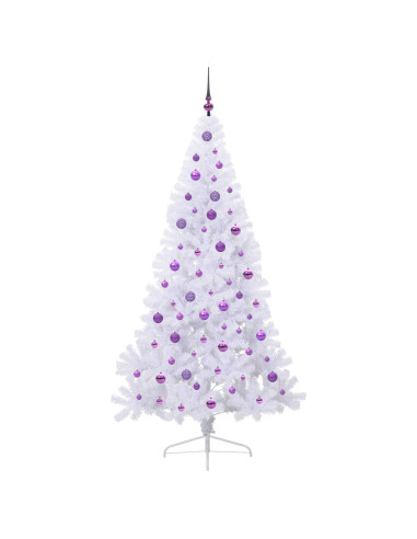 Albero di Natale artificiale Bianco 210 cm PVC e Acciaio