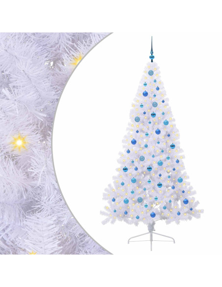 Albero di Natale artificiale Bianco 210 cm PVC e Acciaio