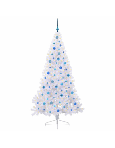 Albero di Natale artificiale Bianco 210 cm PVC e Acciaio